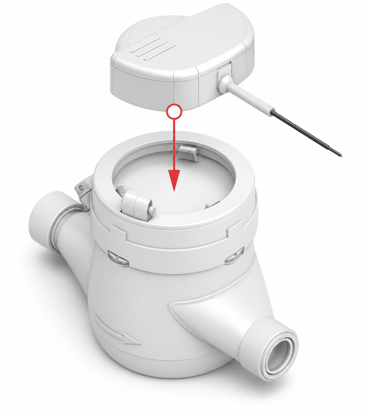 Positionnement de l'émetteur IWM-PL3 sur le compteur B-Meter