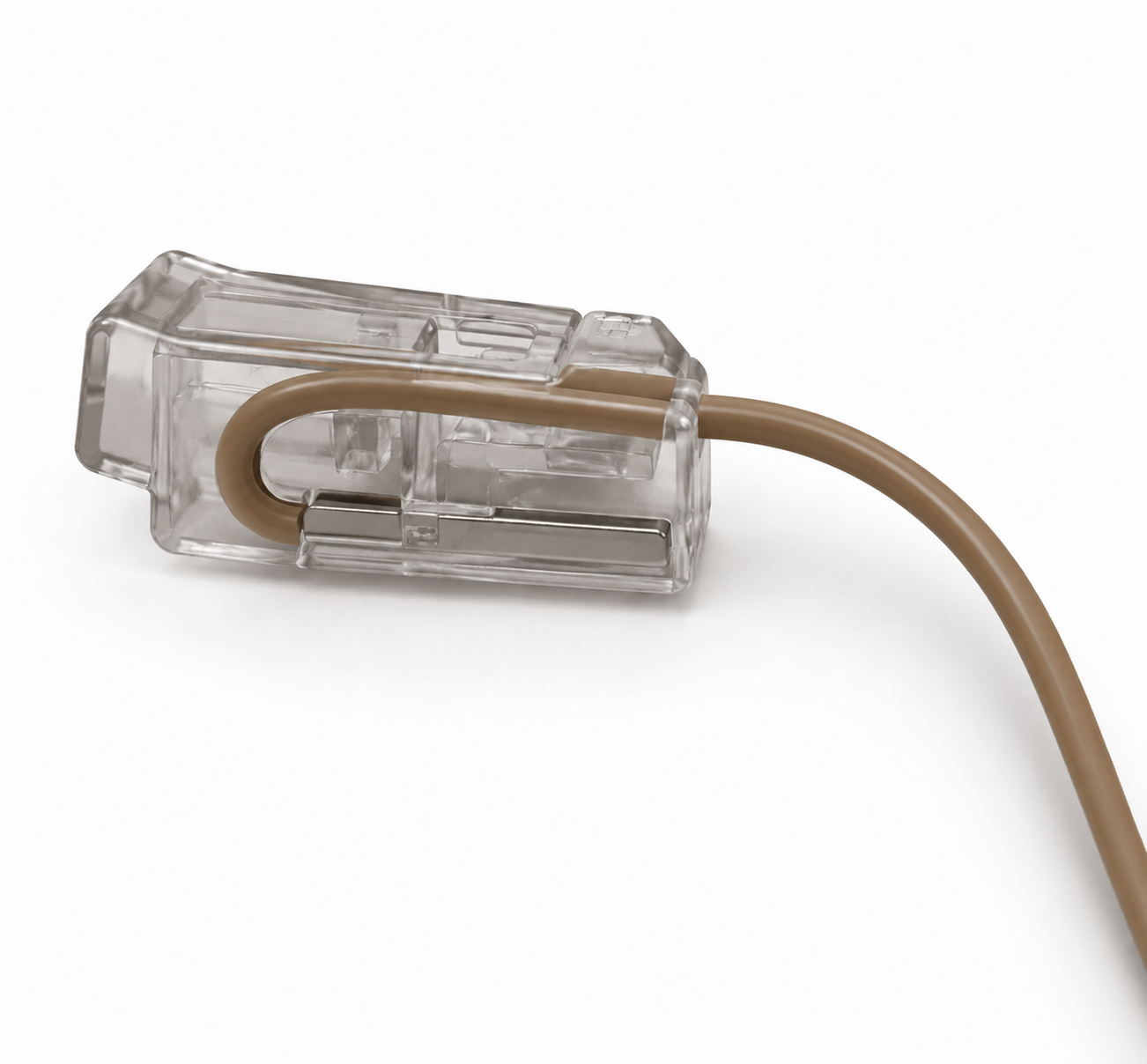 Support translucide de l'émetteur CGR EI-5502 avec le câble passé en boucle à travers le support