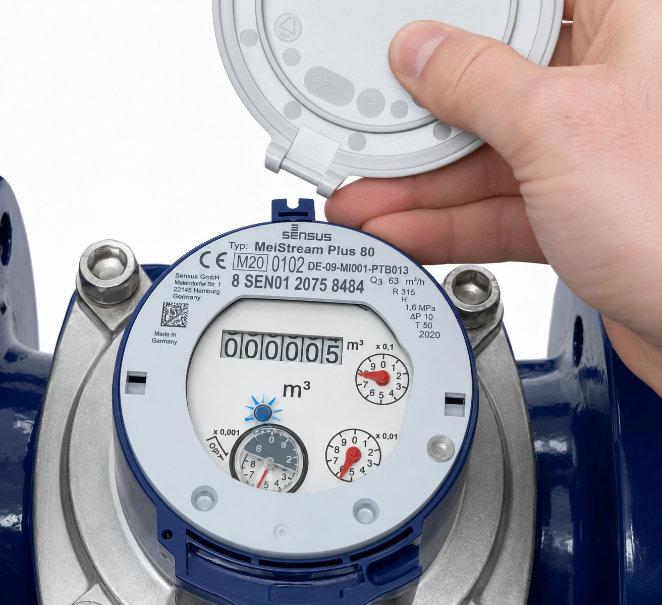 Retrait du couvercle de protection d'un compteur Sensus MeiStream