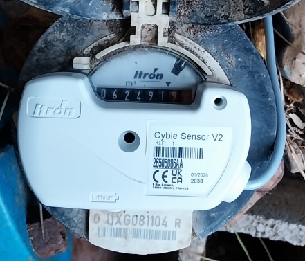 Exemple : photo de l'index du compteur d'eau